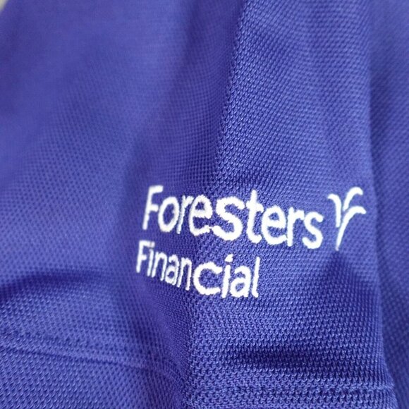Nike Golf Polo Shirt XL Blue Embroidered Dri Fit Foresters Financial NEW - Picture 4 of 7